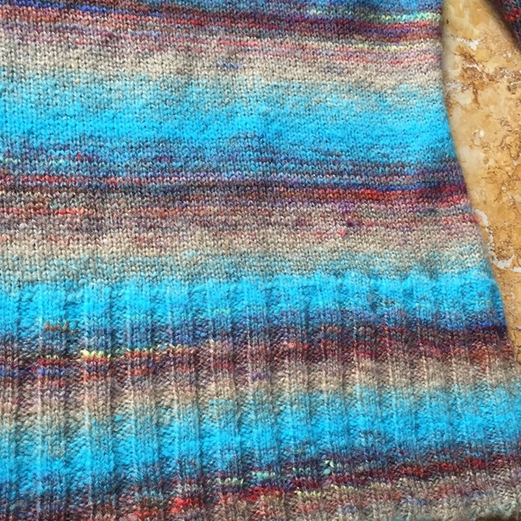 Kenzie striped turquoise oversized turtleneck/cowl - Picture 4 of 6